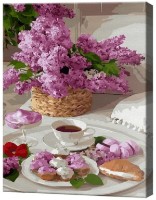 Картина по номерам Art Gallery Econom Букет сирени на завтрак GX47588 фото №1 — интернет-магазин Desire.md