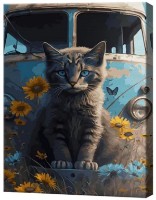 Картина по номерам Art Gallery Econom Дикий кот и автобус GX46396 фото №1 — интернет-магазин Desire.md