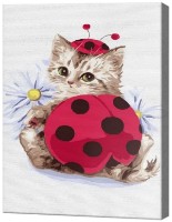 Картина по номерам Art Gallery Econom Котенок-божья коровка EX5205 фото №1 — интернет-магазин Desire.md
