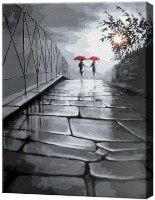 Картина по номерам Art Gallery Econom Красные зонтики под дождем GX8441 фото №1 — интернет-магазин Desire.md