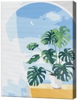 Tablou pe numere Art Gallery Econom Monstera la geam EX7682 imaginea #1 — magazin online Desire.md