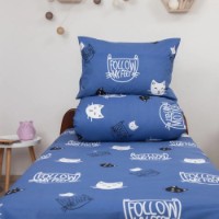 Подростковое постельное белье Relaxe Home Soft Dreams Kitten Blue 145x210 (020203) фото №5 — интернет-магазин Desire.md
