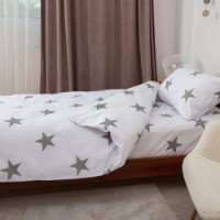 Подростковое постельное белье Relaxe Home Soft Dreams Stars Grey 145x210 (020208) фото №4 — интернет-магазин Desire.md