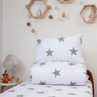 Подростковое постельное белье Relaxe Home Soft Dreams Stars Grey 145x210 (020208) фото №6 — интернет-магазин Desire.md