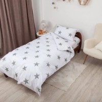 Подростковое постельное белье Relaxe Home Soft Dreams Stars Grey 145x210 (020208) фото №2 — интернет-магазин Desire.md