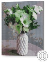 Pictura cu diamante după numere Art Gallery Premium Buchet alb XQB76216