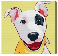 Tablou pe numere Art Gallery Premium Cățel alb în bandana galbenă B035 imaginea #1 — magazin online Desire.md