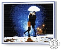 Pictura cu diamante după numere Art Gallery Premium În doi iarnă GA70007