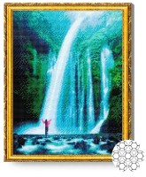 Алмазная картина по номерам Art Gallery Premium Водопад в пещере GA80167 фото №1 — интернет-магазин Desire.md