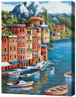 Tablou pe numere Art Gallery Premium Orășel pe mal GX39244 imaginea #1 — magazin online Desire.md