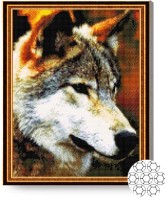 Pictura cu diamante după numere Art Gallery Premium Lupul fioros GA70540