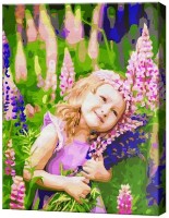 Tablou pe numere Art Gallery Premium Fetiță în câmpul înflorit GX28748