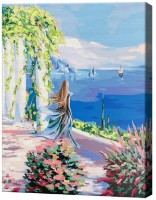 Картина по номерам Art Gallery Premium Девушка любутся видом GX38643 фото №1 — интернет-магазин Desire.md