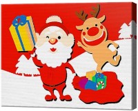 Tablou pe numere Art Gallery Premium Moș Crăciun și cerb CX3101