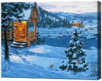 Картина по номерам Art Gallery Premium Домик на берегу реки GX42696 фото №1 — интернет-магазин Desire.md