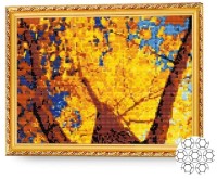 Pictura cu diamante după numere Art Gallery Premium Frunziș galben GB77611
