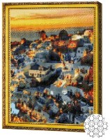 Pictura cu diamante după numere Art Gallery Premium Santorini la apus GA83016 imaginea #1 — magazin online Desire.md