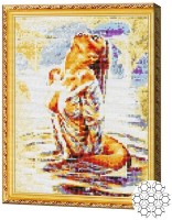 Pictura cu diamante după numere Art Gallery Premium Pasiune în aur GB71243