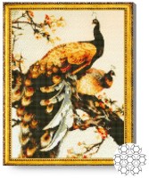 Pictura cu diamante după numere Art Gallery Premium Pauni aurii GA84273