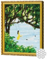 Pictura cu diamante după numere Art Gallery Premium Leagănul cu privire spre mare GA84777