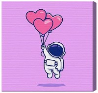 Tablou pe numere Art Gallery Premium Cosmonaut pe inimi BX2479 imaginea #1 — magazin online Desire.md