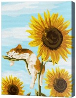 Картина по номерам Art Gallery Premium Котенок на подсолнухе CX4968 фото №1 — интернет-магазин Desire.md