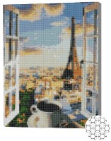 Pictura cu diamante după numere Art Gallery Premium Cafea cu privire spre Paris XQB76778 imaginea #1 — magazin online Desire.md