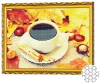 Pictura cu diamante după numere Art Gallery Premium Cafea printre frunze GA73813