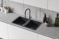 Кухонная мойка Backer Nona Duo 80x44 Black фото №2 — интернет-магазин Desire.md