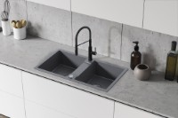 Chiuvetă de bucătărie Backer Nona Duo 80x44 Grey imaginea #2 — magazin online Desire.md