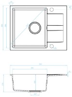Кухонная мойка Backer Nona Solo 56x44 Black фото №3 — интернет-магазин Desire.md
