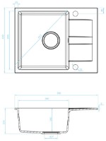 Chiuvetă de bucătărie Backer Nona Solo 56x44 Grey imaginea #3 — magazin online Desire.md