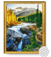 Pictura cu diamante după numere Art Gallery Premium Râul în pădure GA83091 imaginea #1 — magazin online Desire.md