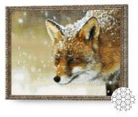 Pictura cu diamante după numere Art Gallery Premium Vulpea și ninsoare GA79420