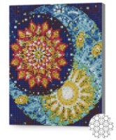Pictura cu diamante după numere Art Gallery Premium Mandala lunei și a soarelui XQB84042