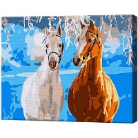Tablou pe numere Art Gallery Premium Caii în pădurea geroasă 20x30cm (CX4304)