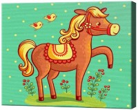 Tablou pe numere Art Gallery Premium Cai și păsări CX4868