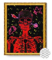 Pictura cu diamante după numere Art Gallery Premium Schelet neon GA81999