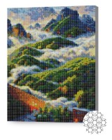 Pictura cu diamante după numere Art Gallery Premium Nori în munți XQB75853