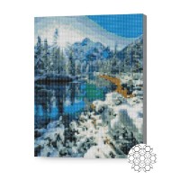 Pictura cu diamante după numere Art Gallery Premium Lac în munți XQB75516 imaginea #1 — magazin online Desire.md