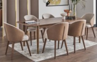 Обеденный стол Dogtas Likya 3200385418 Walnut/Gold фото №4 — интернет-магазин Desire.md