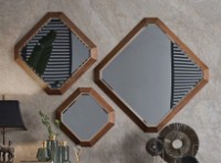 Set oglinzi Dogtas Logan 3200376454/3200376486/3200376485 Walnut/Gold 3pcs imaginea #1 — magazin online Desire.md