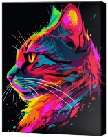 Картина по номерам Art Gallery Premium Неоновый профиль кота EX8609 фото №1 — интернет-магазин Desire.md