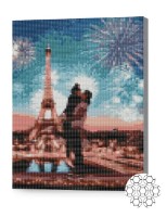 Pictura cu diamante după numere Art Gallery Premium Sărutul la Paris XQB77536