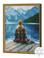 Pictura cu diamante după numere Art Gallery Premium Călătoarea în munți QB204653