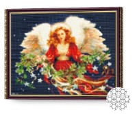 Pictura cu diamante după numere Art Gallery Premium Înger de Crăciun GA70877