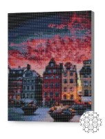 Алмазная картина по номерам Art Gallery Premium Розовый закат в городе XQB80221