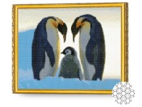 Pictura cu diamante după numere Art Gallery Premium Familia de pinguini GA84593