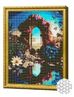 Pictura cu diamante după numere Art Gallery Premium Portal înflorit GB84710