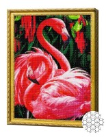Pictura cu diamante după numere Art Gallery Premium Flamingo aprinși GA74641 imaginea #1 — magazin online Desire.md